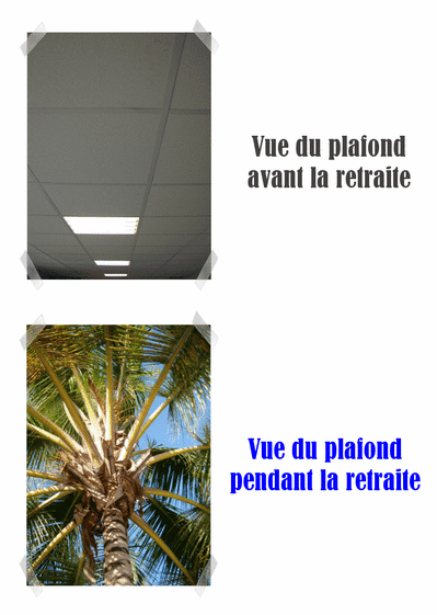 Vue du plafond pendant la retraite